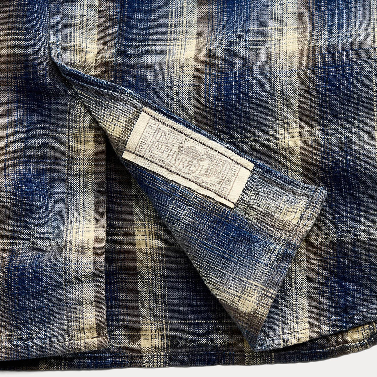 RRL By Ralph Lauren Plaid Woven Workshirt Blue / Gray - Image 4