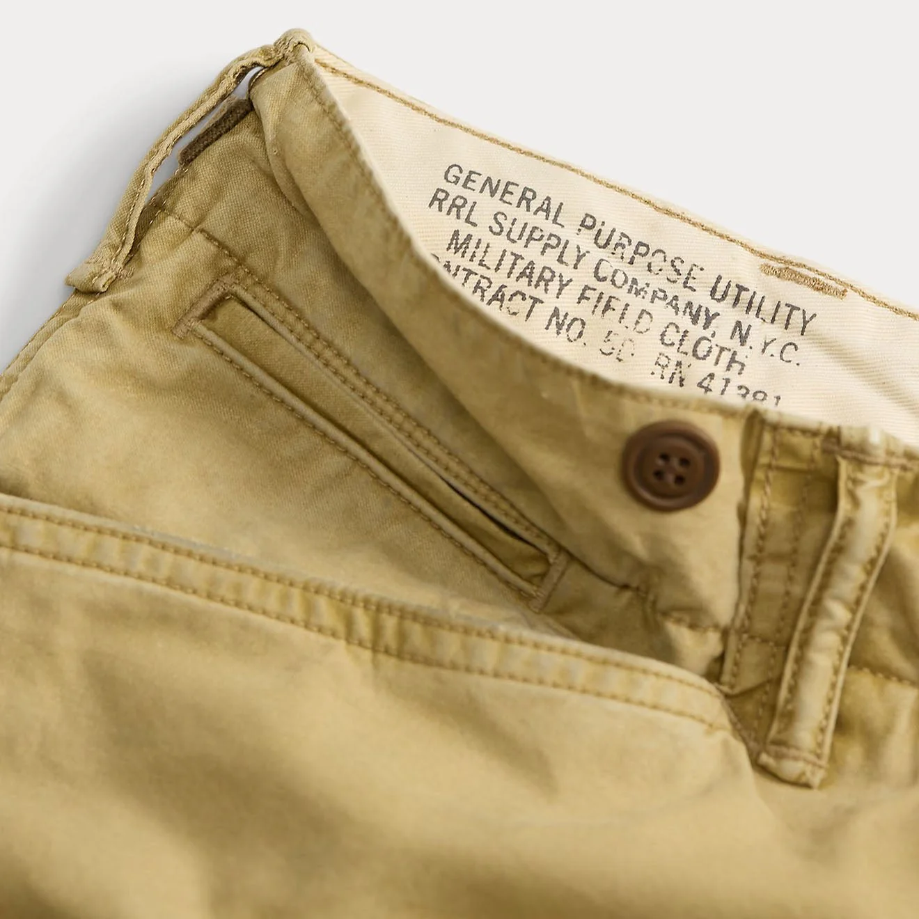RRL By Ralph Lauren Ranger Poplin Cargo Trouser Faded Khaki - Image 3