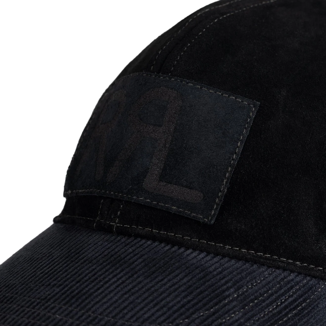 RRL By Ralph Lauren Roughout Suede Trucker Cap Black - Image 2