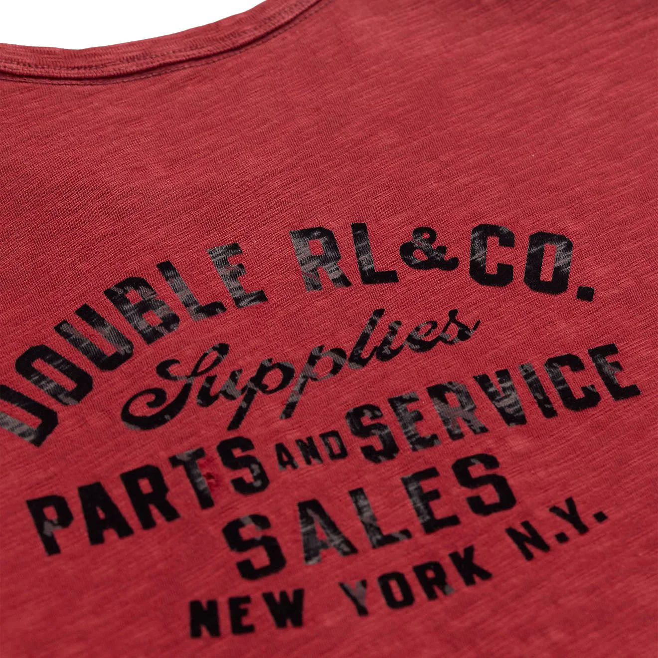 RRL By Ralph Lauren Slub Jersey Graphic T-Shirt Burgundy - Image 3