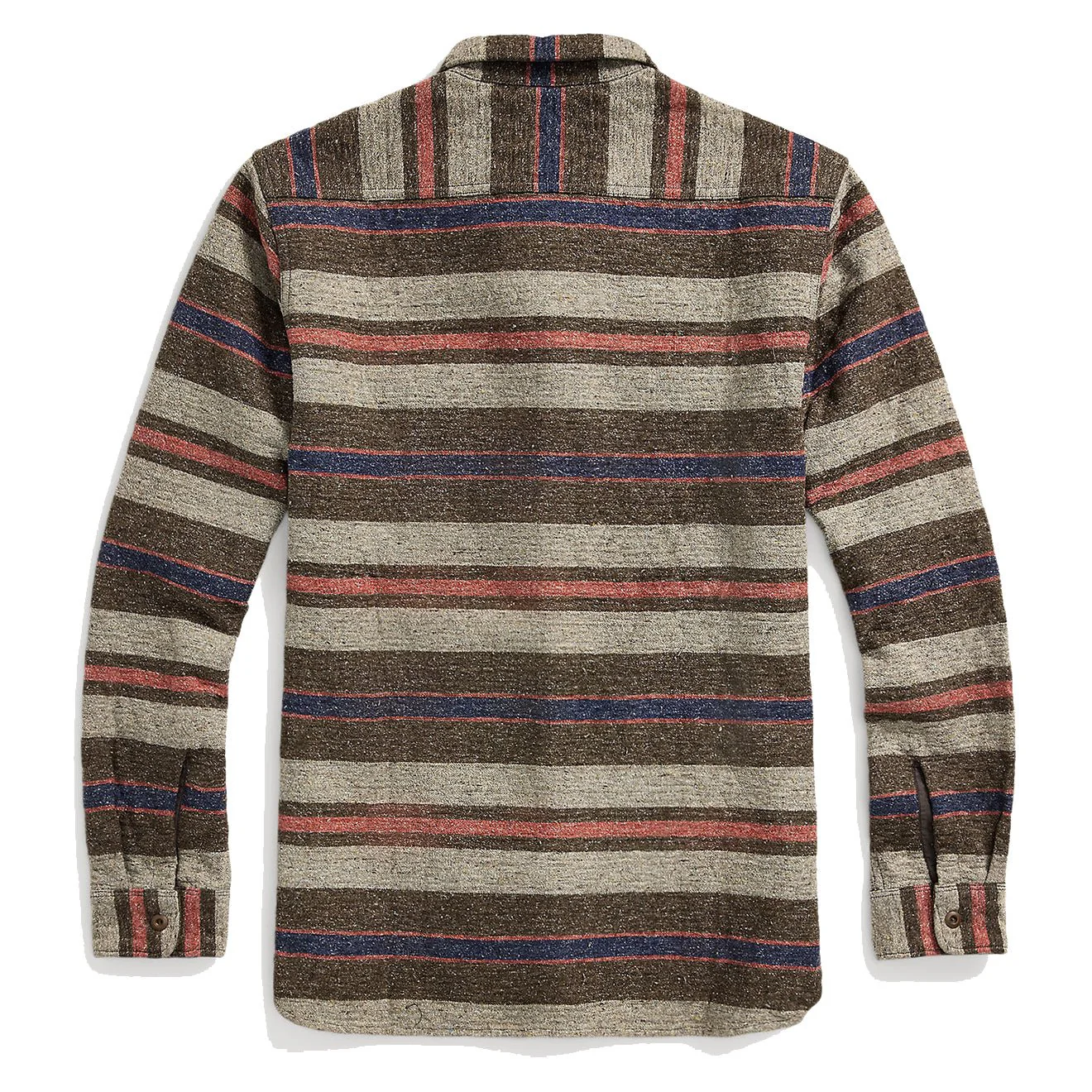 RRL by Ralph Lauren Striped Double Cloth Workshirt Brown Multi - Image 2