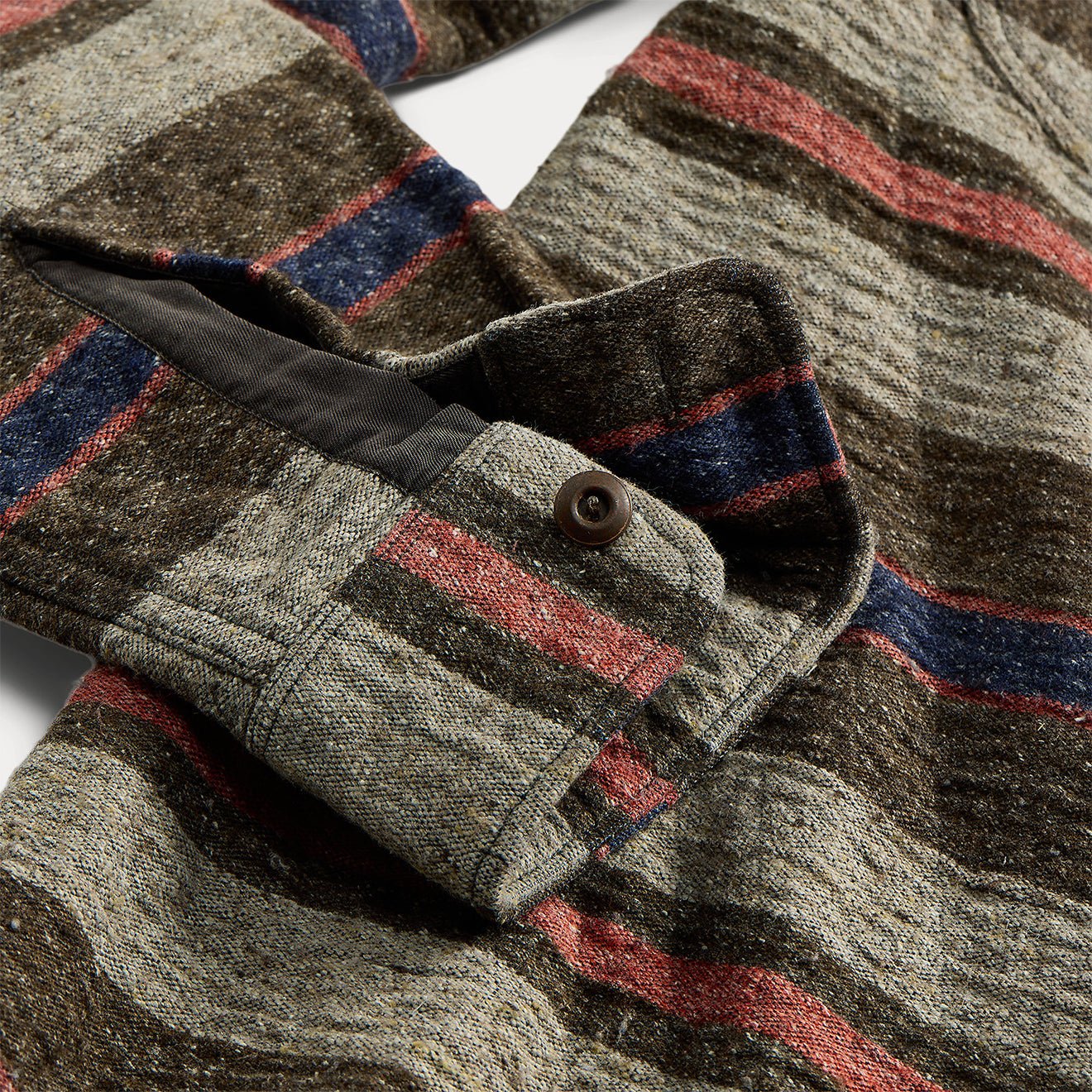 RRL by Ralph Lauren Striped Double Cloth Workshirt Brown Multi - Image 4
