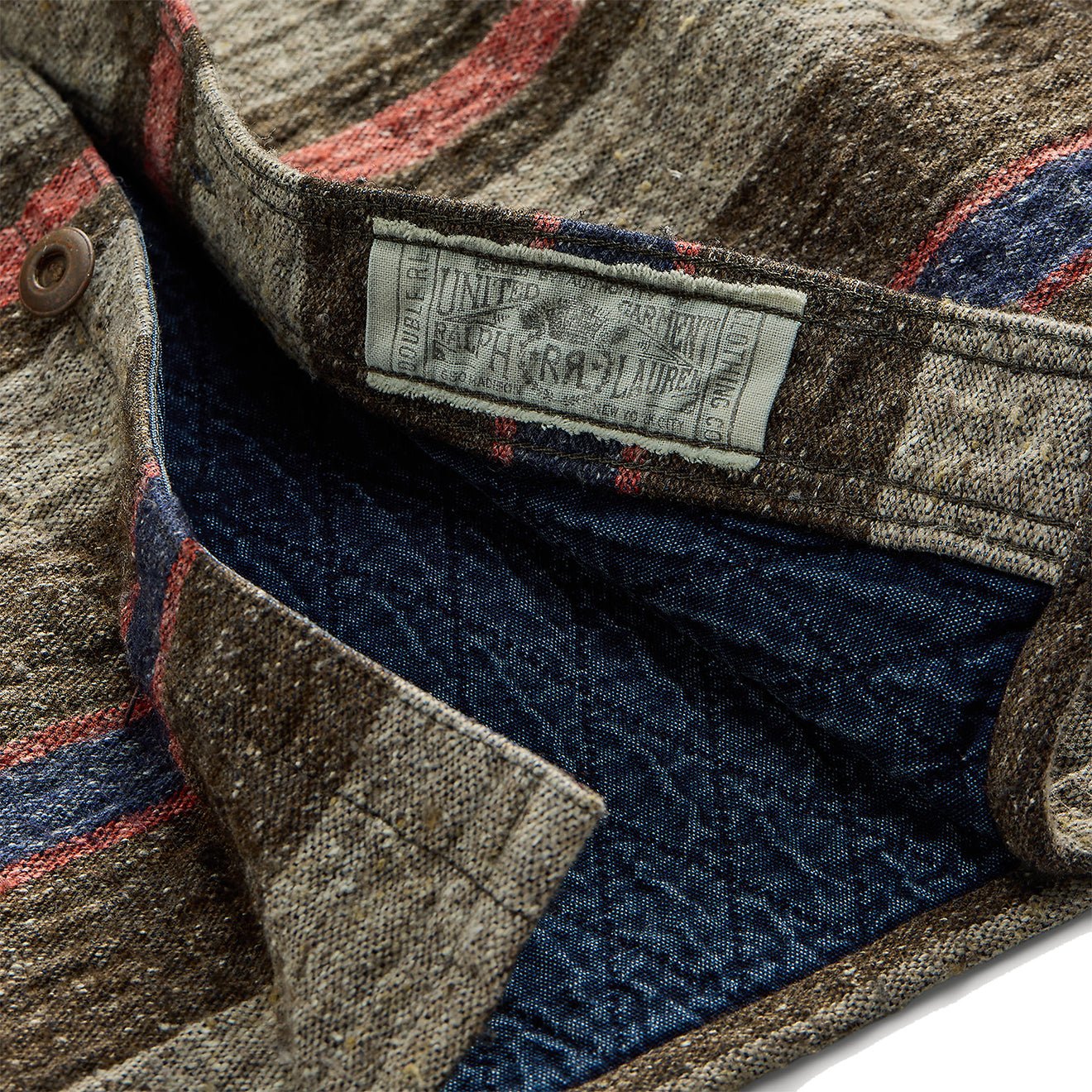 RRL by Ralph Lauren Striped Double Cloth Workshirt Brown Multi - Image 5
