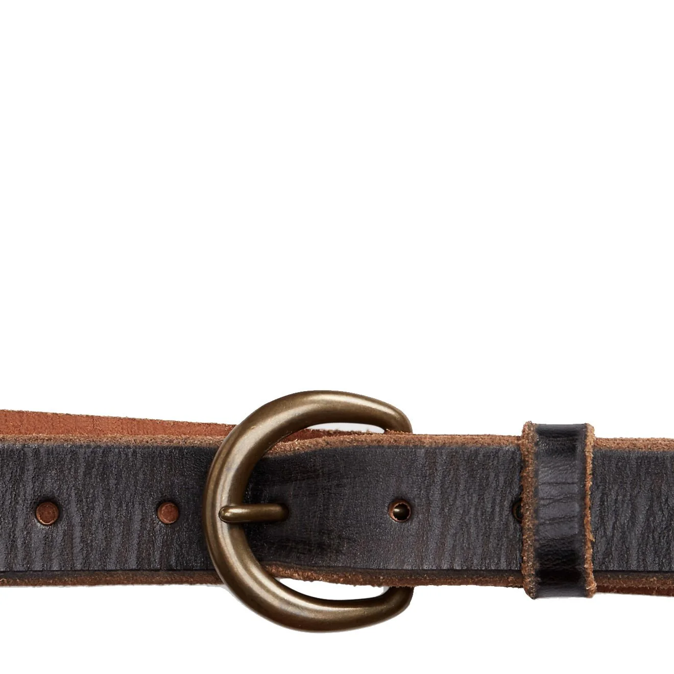 RRL By Ralph Lauren Tumbled Leather Belt Brown - Image 4