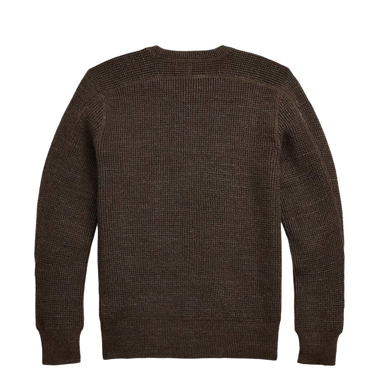 RRL by Ralph Lauren Waffle-Knit Cotton-Wool Jumper Dark Olive Heather - Image 2