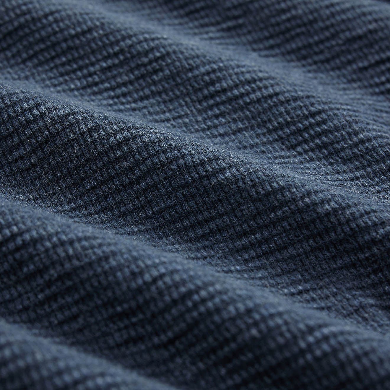 RRL By Ralph Lauren Waffle Knit Henley Long Sleeve Pullover Navy Heather - Image 5