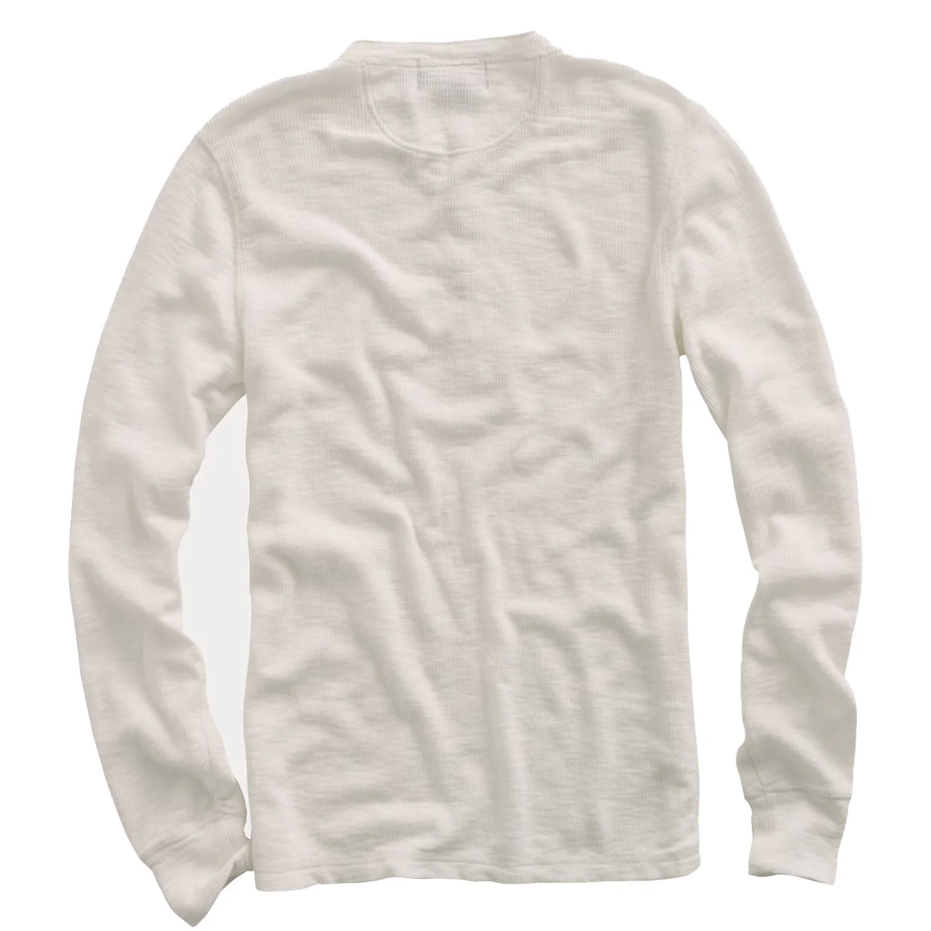 RRL By Ralph Lauren Waffle-Knit Henley Shirt Paper White - Image 2