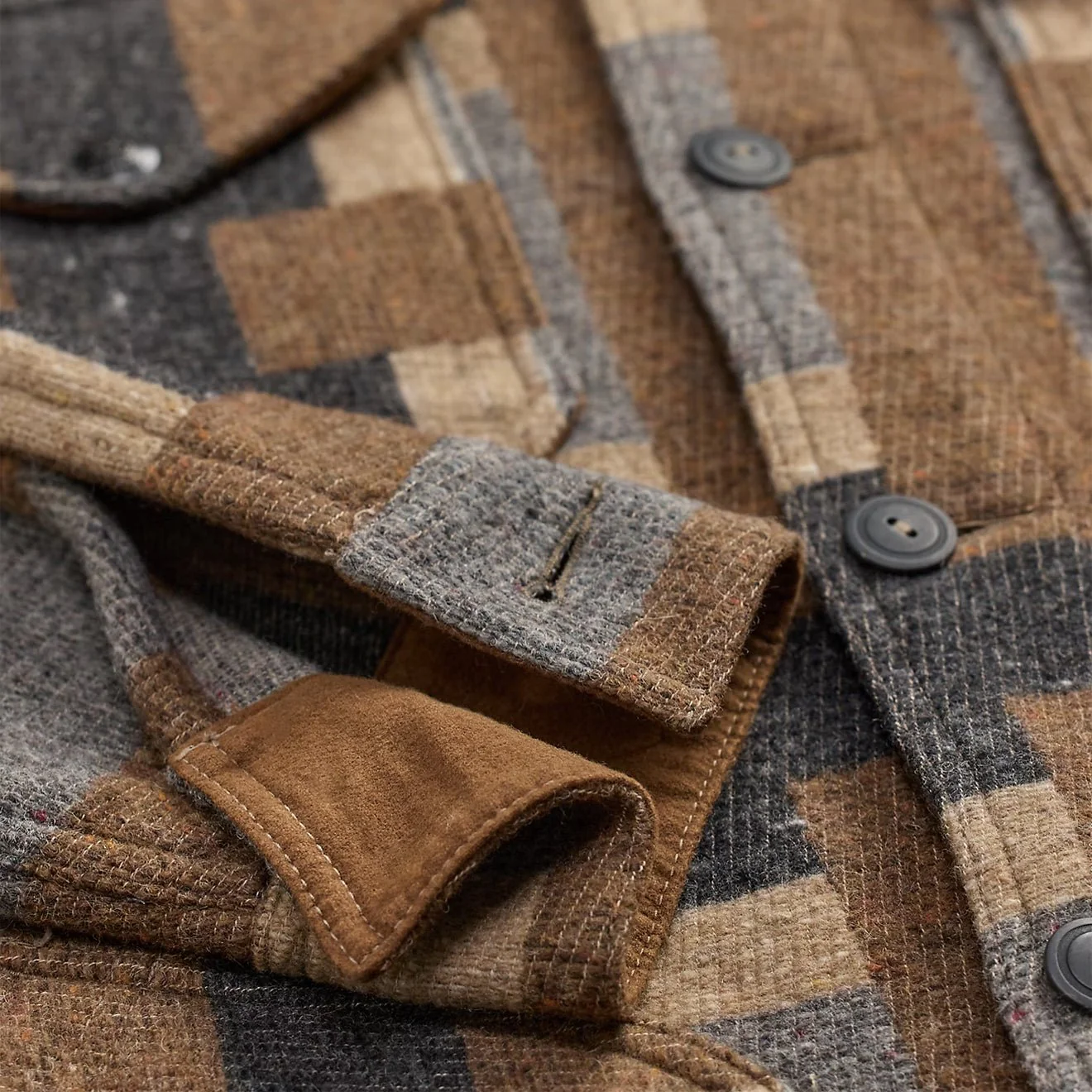 RRL By Ralph Lauren Wool Blend Jacquard Shirt Blue Multi - Image 4