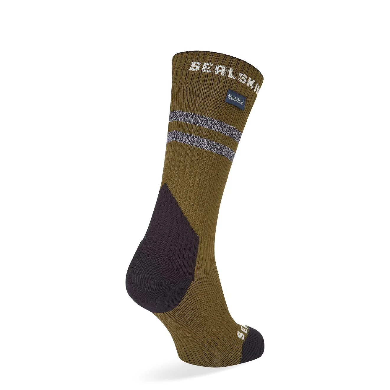 Sealskinz Runton Waterproof Cold Weather Mid Length Sock with Hydrostop Olive - Image 2