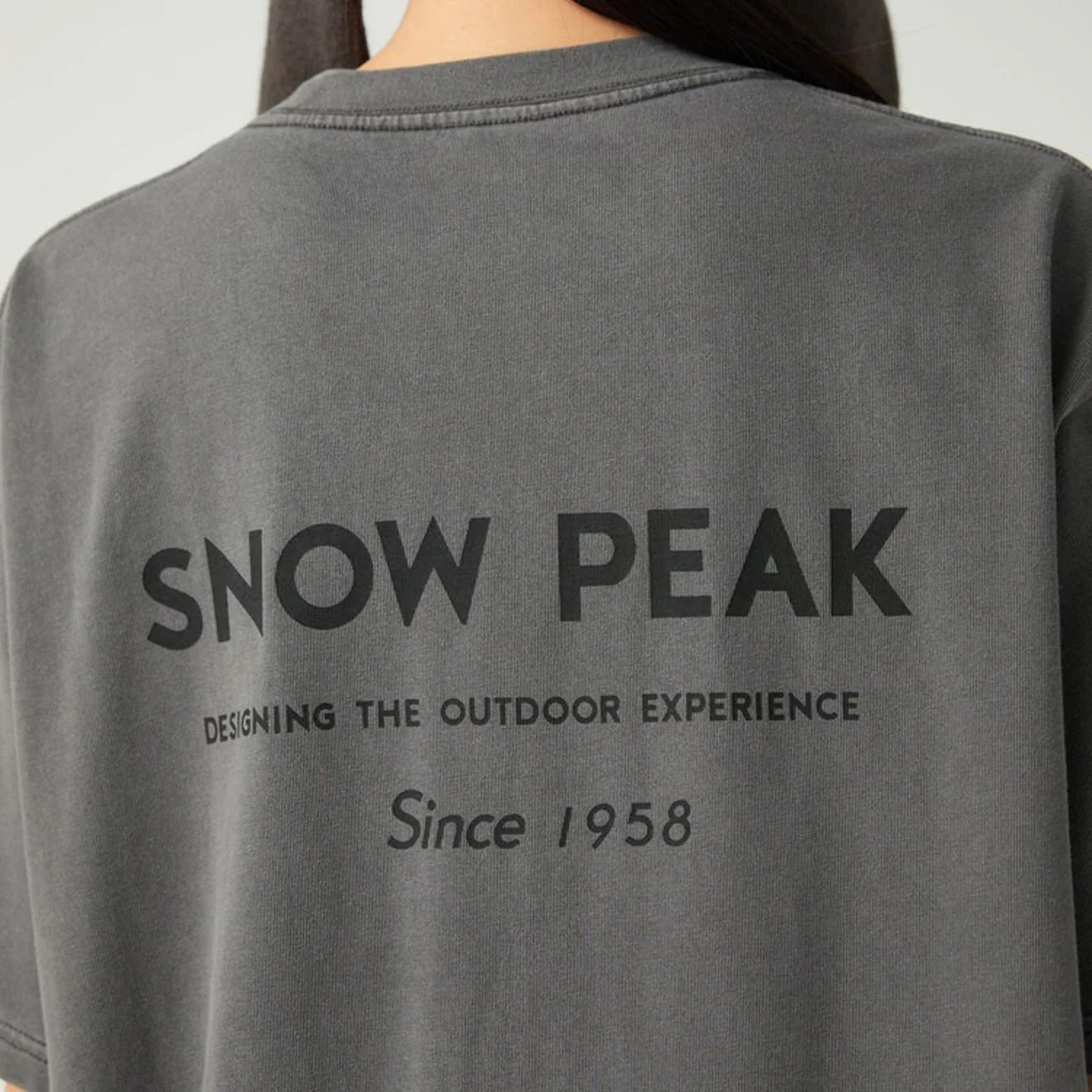 Snow Peak Garment Dyed T-Shirt Charcoal - Image 3