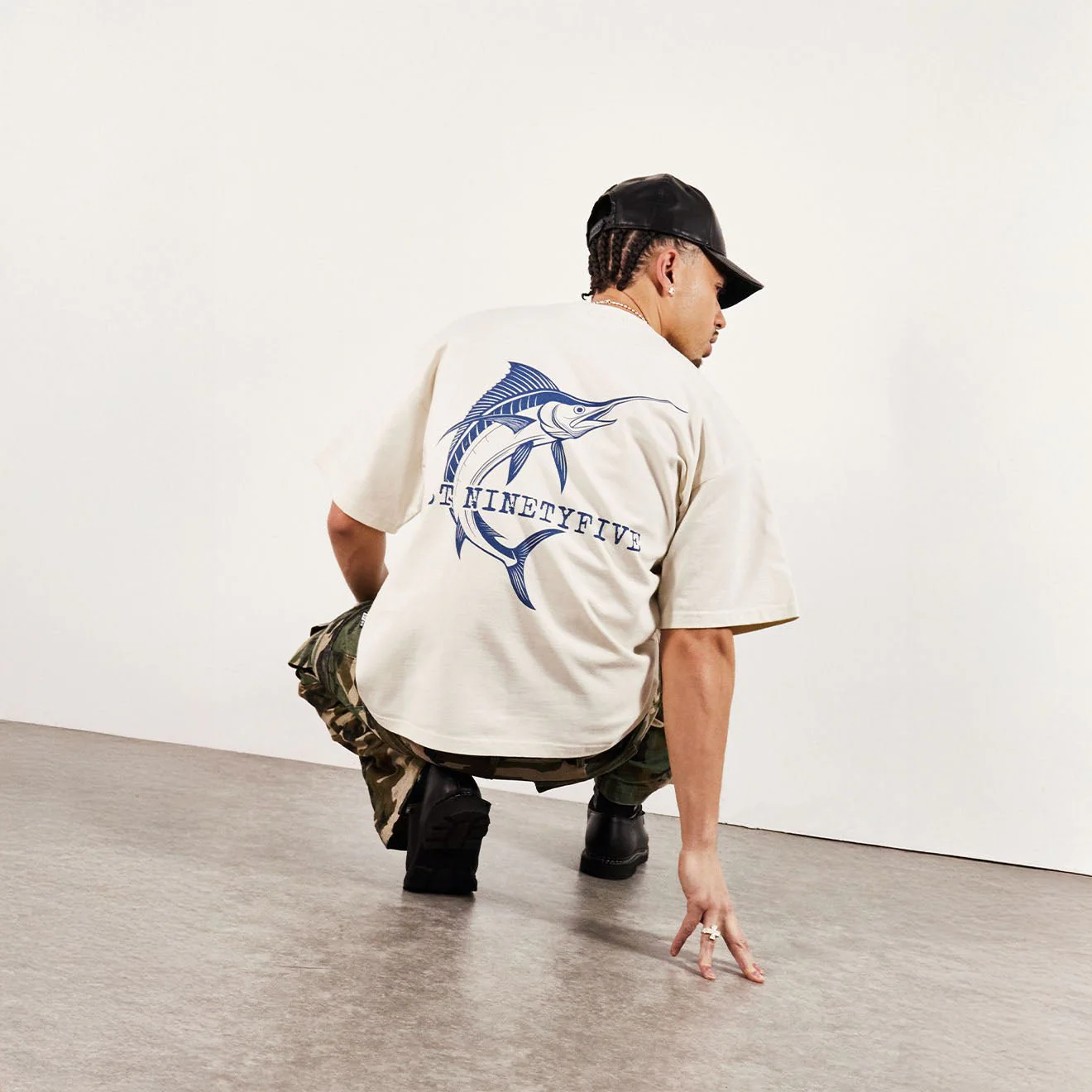 ST-95 x Anna Bergonzini Swordfish T-Shirt Off White - Image 4