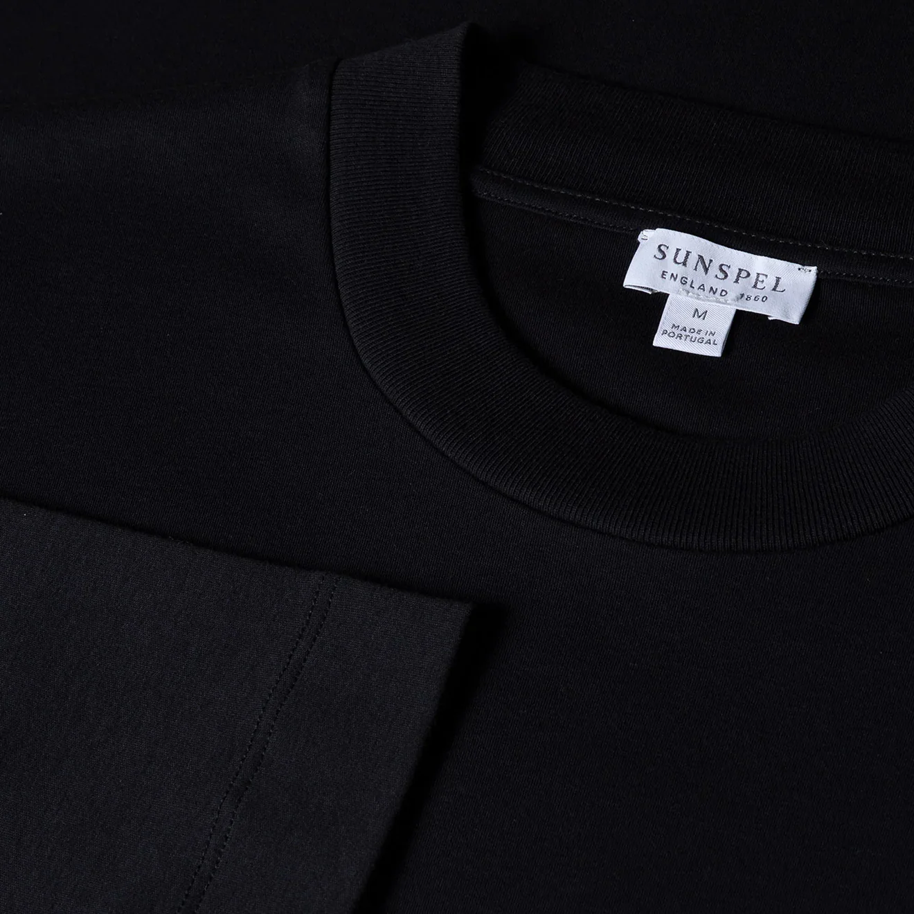 Sunspel Long Sleeve Heavyweight T-shirt Black - Image 2