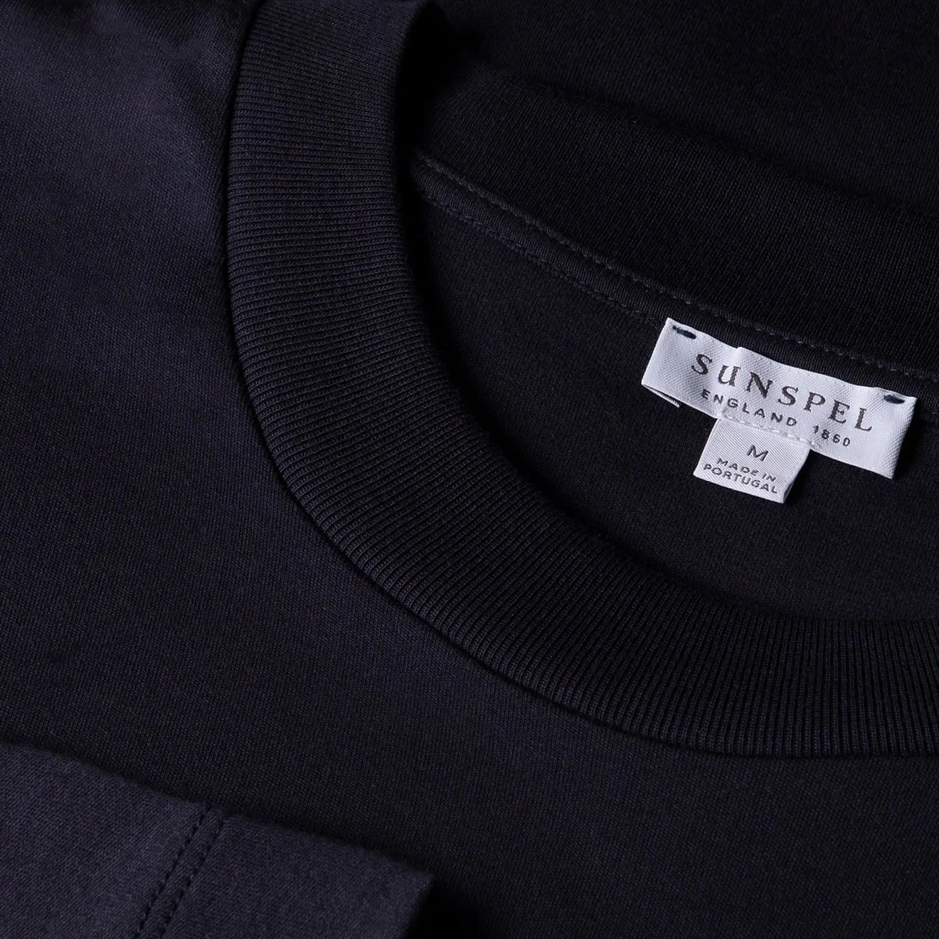 Sunspel Long Sleeve Heavyweight T-shirt Navy - Image 2