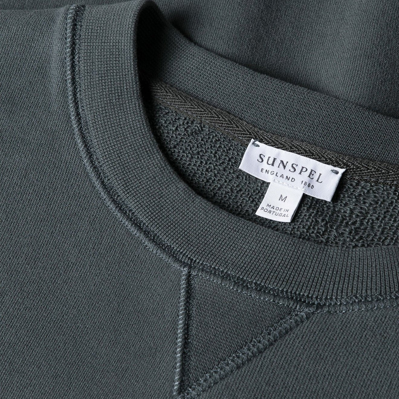 Sunspel Loopback Sweatshirt Drill Green - Image 2