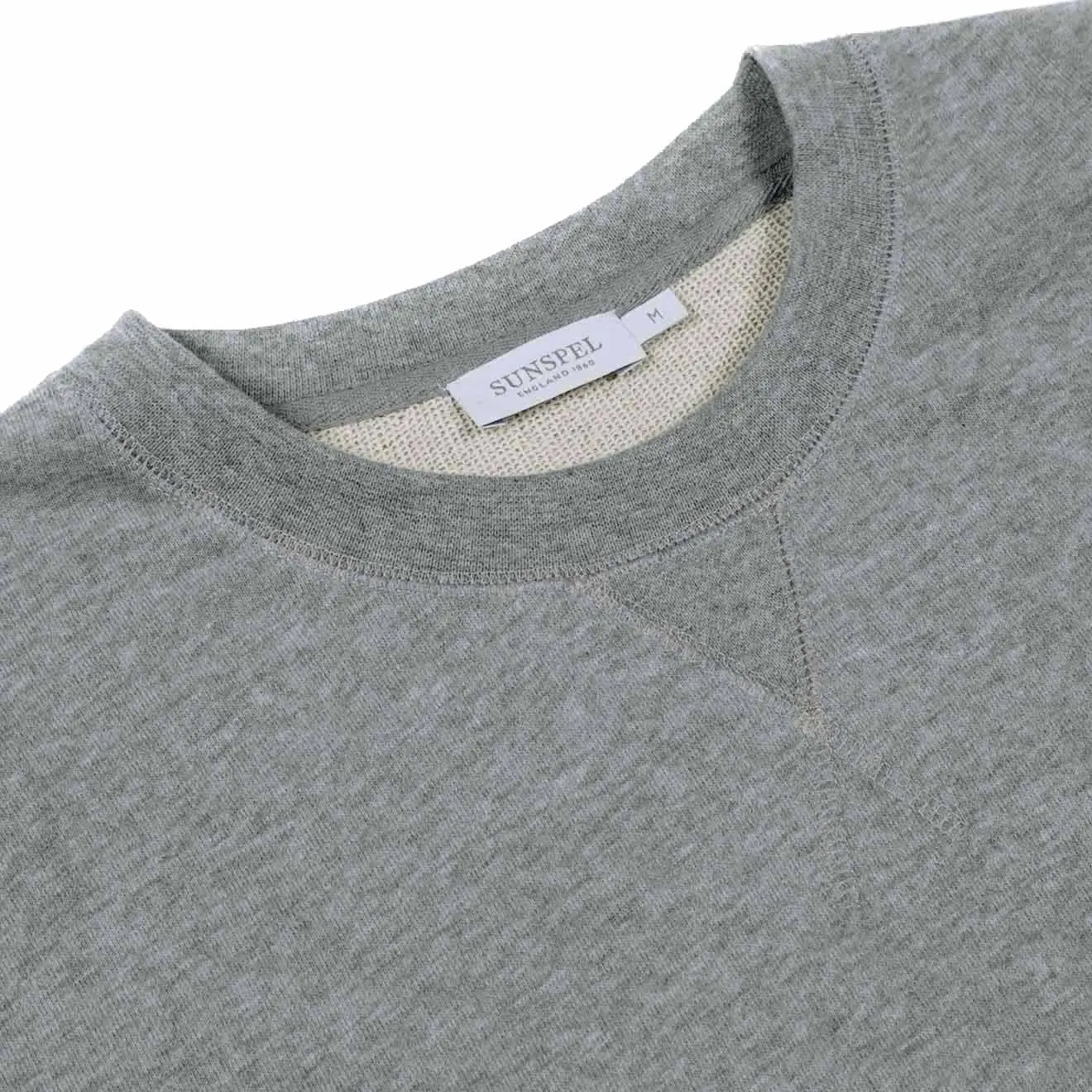 Sunspel Loopback Sweatshirt Grey Melange - Image 2