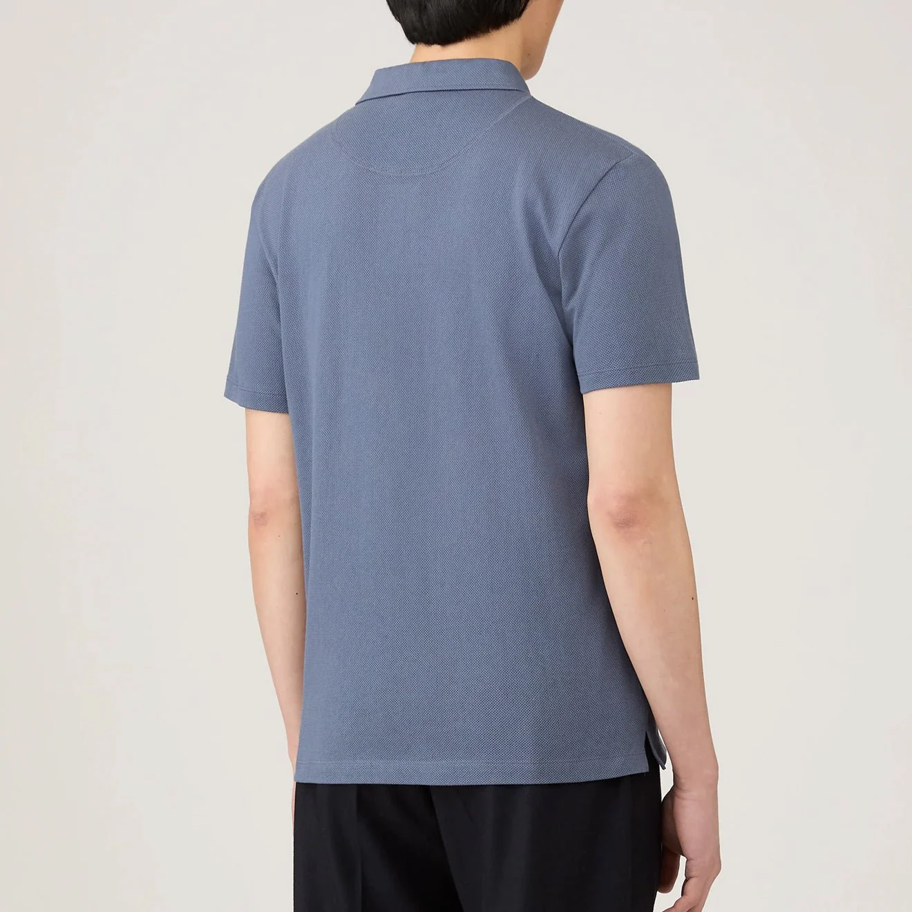 Sunspel S/S Riviera Polo Selvedge Blue - Image 3