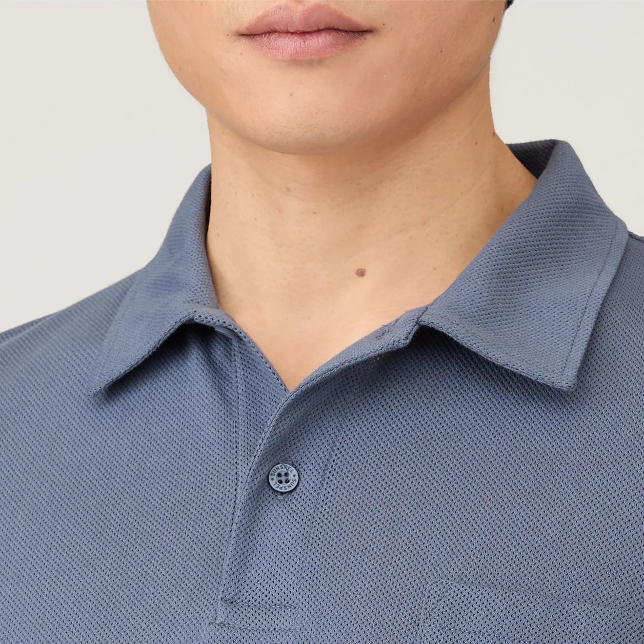 Sunspel S/S Riviera Polo Selvedge Blue - Image 4