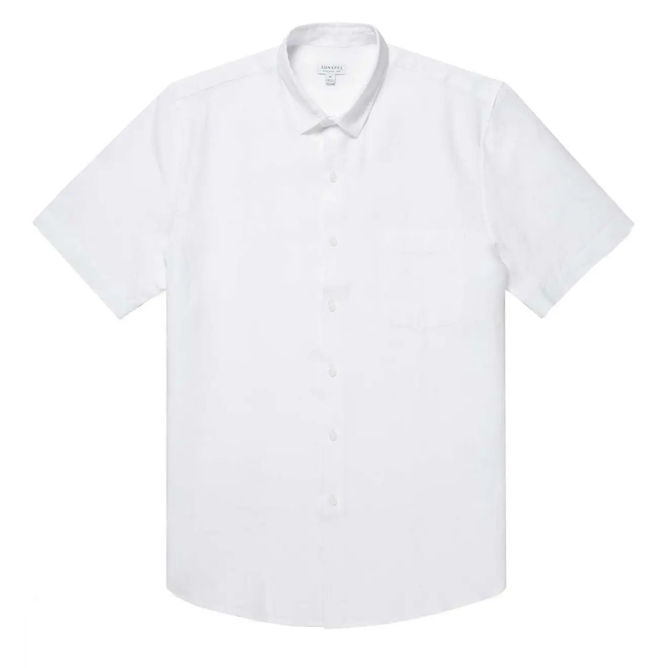 Sunspel SS Linen Shirt White