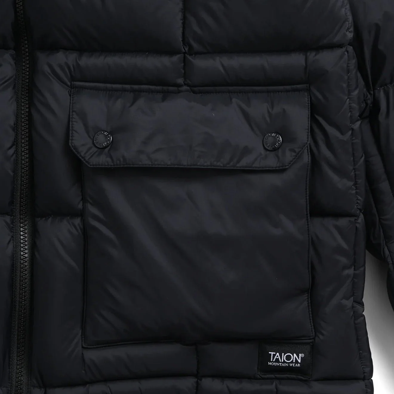 Taion Volume Hood Down Jacket Black - Image 3