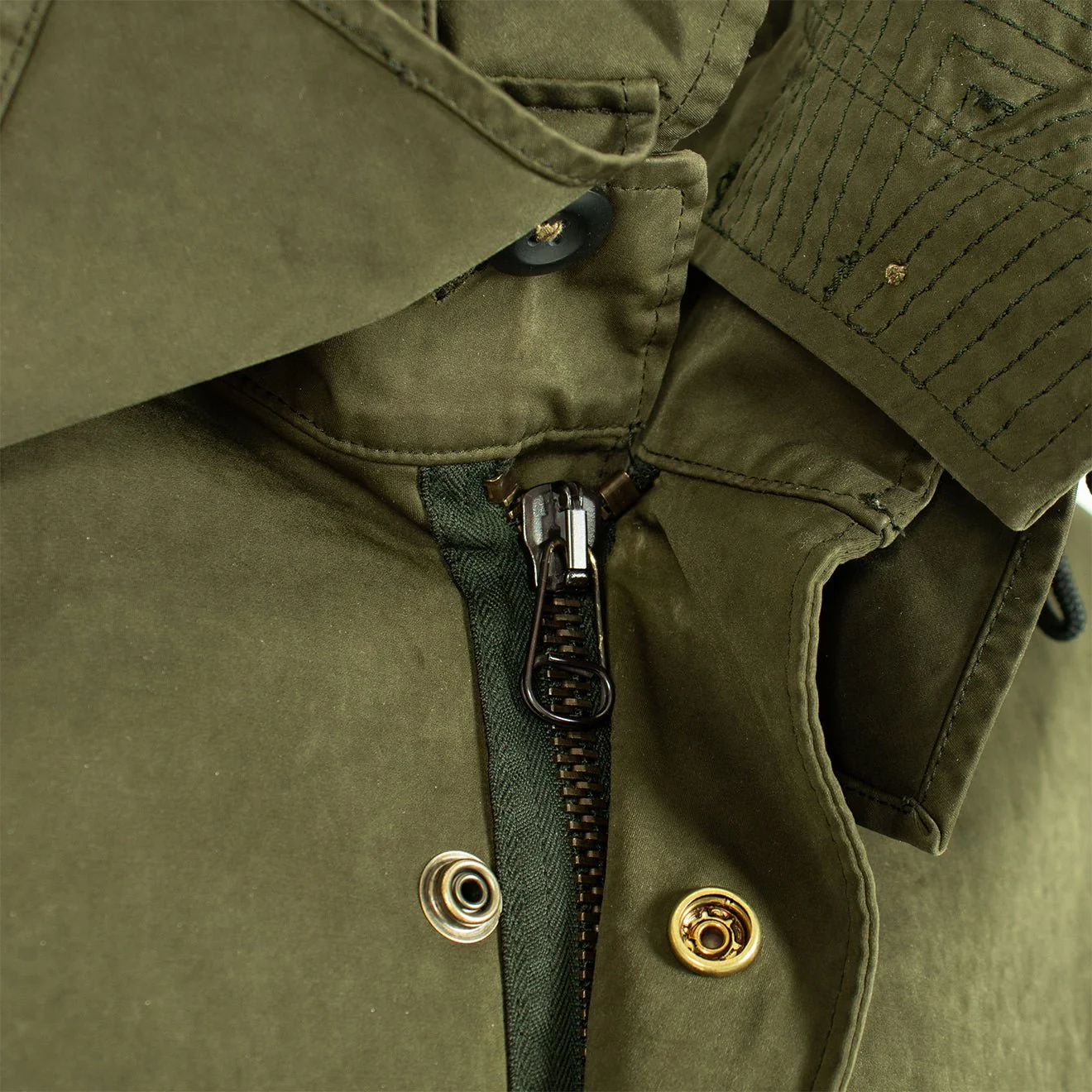 Ten C Hooded Parka Jacket Green - Image 5
