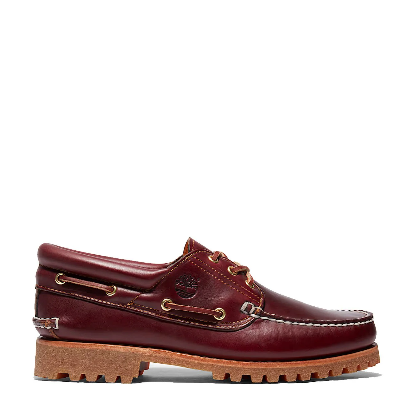 Timberland Authentic 3-Eye Lug Handsewn Boat Shoe Burgundy