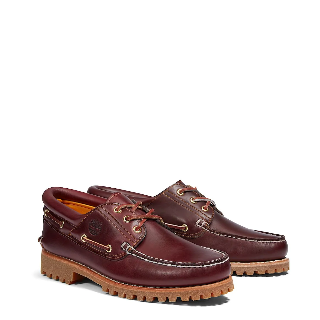 Timberland Authentic 3-Eye Lug Handsewn Boat Shoe Burgundy - Image 2