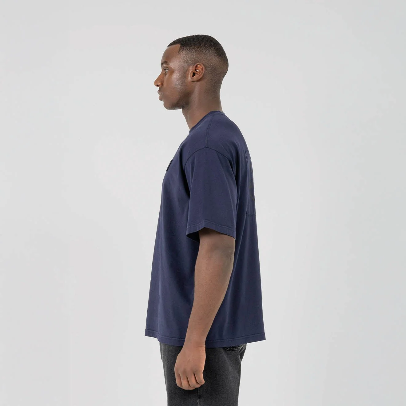 ST95 Urano Patch Oversized T-shirt Navy - Image 4