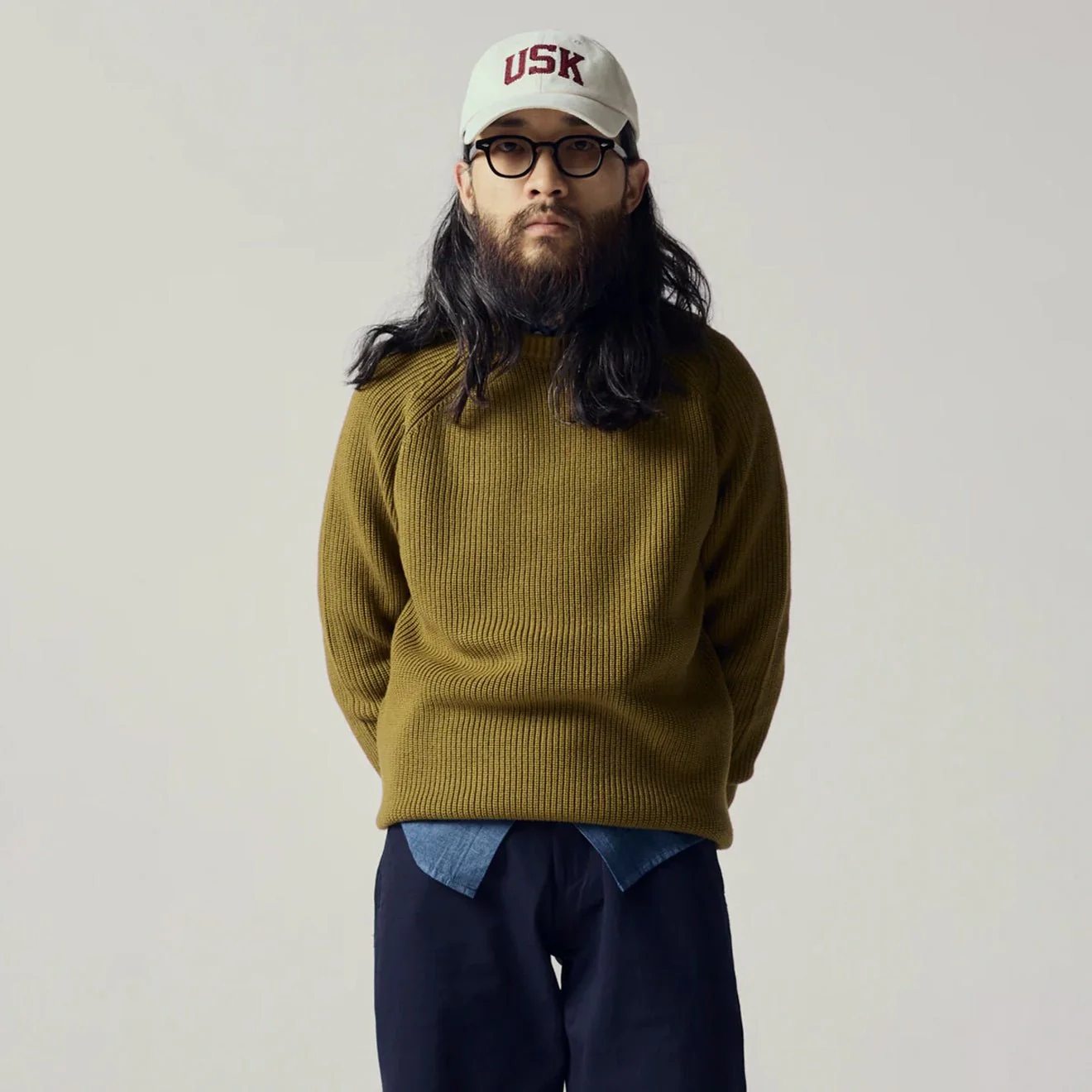 Uskees 7013 Crew Knit Jumper Woodland Green - Image 5