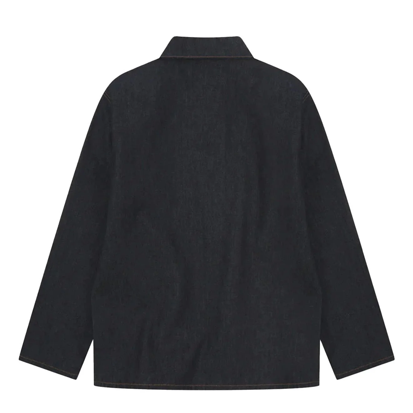 Uskees Denim Buttoned Overshirt Raw Orta Denim - Image 2