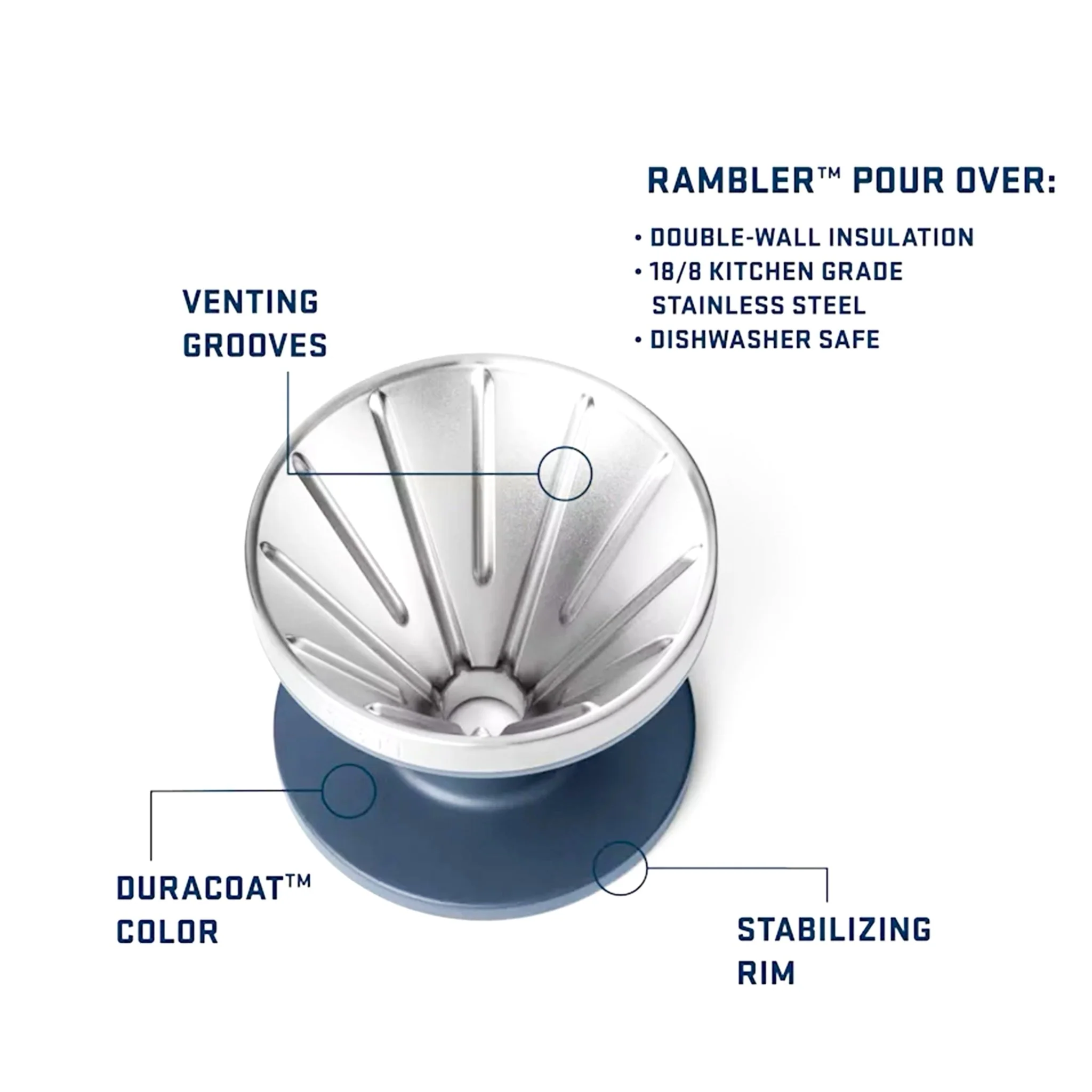 YETI Rambler Pour Over Navy - Image 3